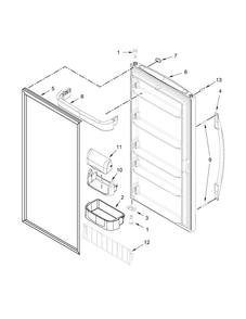 Door Parts Diagram and Parts List for WRF57R18DM00  Whirlpool Refrigerator