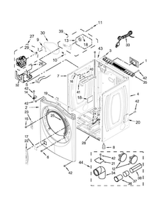 Cabinet Parts Diagram and Parts List for WGD95HEDU1  Whirlpool Dryer