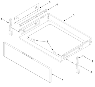 Drawer Parts Diagram and Parts List for YKSES530SPS0  Whirlpool Range