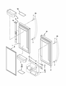 Refrigerator Door Parts Diagram and Parts List for 59679322013  Kenmore Refrigerator