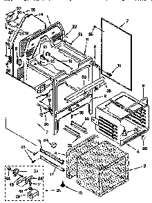 Oven Chassis Diagram and Parts List for GGP84800  Whirlpool Range