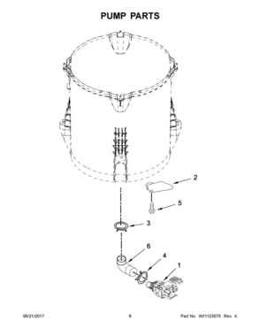 05 - PUMP PARTS Diagram and Parts List for WTW7040DW2  Whirlpool Washer