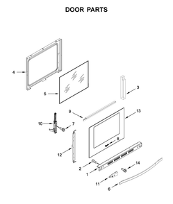 Door Parts Diagram and Parts List for WFG770H0FZ1  Whirlpool Range