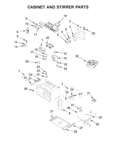 Cabinet And Stirrer Parts Diagram and Parts List for KMBP107ESS00  KitchenAid Microwave