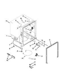 Tub And Frame Parts Diagram and Parts List for 66515113K218  Kenmore Dishwasher