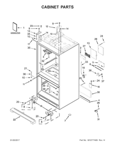Cabinet Parts Diagram and Parts List for KRMF706EBS00  KitchenAid Refrigerator