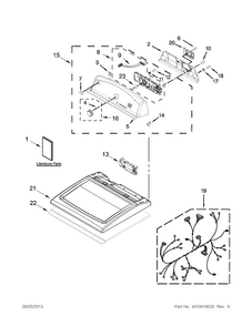 Top And Console Parts Diagram and Parts List for 110C68012011  Kenmore Dryer
