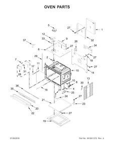 Oven Parts Diagram and Parts List for KODE300ESS02  KitchenAid Wall Oven