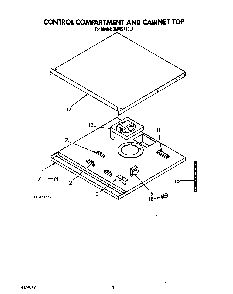 Control Compartment And Cabinet Top Diagram and Parts List for CMO2743BL1  KitchenAid Microwave