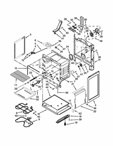 Chassis Parts Diagram and Parts List for IES505DS0  Whirlpool Range