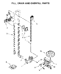 Fill, drain and overfill parts Diagram and Parts List for WDF330PAHS5  Whirlpool Dishwasher