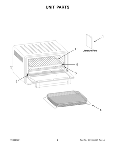 Unit Parts Diagram and Parts List for KCO124BM0  KitchenAid Wall Oven