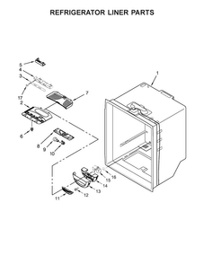Refrigerator Liner Parts Diagram and Parts List for WRF535SMHB00  Whirlpool Refrigerator
