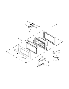 Door Parts Diagram and Parts List for KMBS104ESS01  KitchenAid Microwave