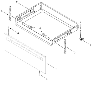 Drawer And Broiler Parts Diagram and Parts List for CREW3874RB0  Whirlpool Range