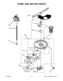 PUMP AND MOTOR PARTS Diagram and Parts List for WDT910SAYE2  Whirlpool Dishwasher