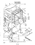 TUB , LIT/OPTIONAL Diagram and Parts List for SHU55010  Whirlpool Dishwasher