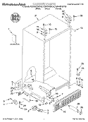 CABINET, LITERATURE Diagram and Parts List for KSRS25FGWH03  KitchenAid Refrigerator