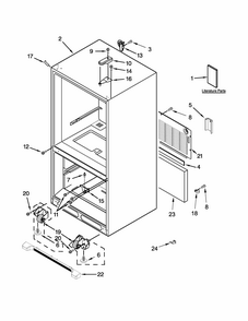 Cabinet Parts Diagram and Parts List for 59679313510  Kenmore Refrigerator