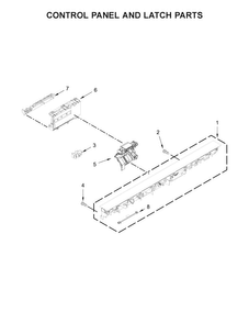 Control Panel And Latch Parts Diagram and Parts List for KDTE104EBS4  KitchenAid Dishwasher
