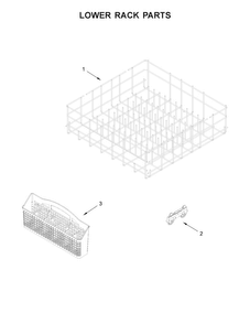 Lower Rack Parts Diagram and Parts List for WDF560SAFM1  Whirlpool Dishwasher