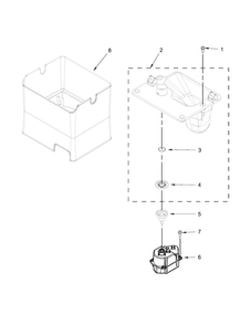 Motor And Ice Container Parts Diagram and Parts List for WRF989SDAE03  Whirlpool Refrigerator