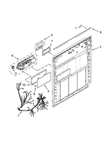 Inner Door Parts Diagram and Parts List for WDF320PADB2  Whirlpool Dishwasher