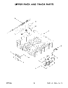 Upper Rack And Track Parts Diagram and Parts List for KDPM704KPS1  KitchenAid Dishwasher