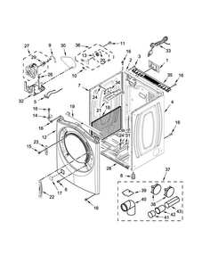 Cabinet Parts Diagram and Parts List for 7MWGD90HEFC0  Whirlpool Dryer