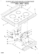 BURNER BOX, GAS VALVES, AND SWITCHES Diagram and Parts List for KDDT207BBL1  KitchenAid Range