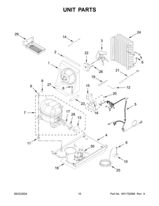 06 - Unit Parts Diagram and Parts List for JUIFX15HX02  Whirlpool Ice Maker