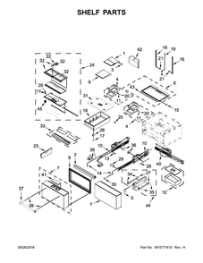 Shelf Parts Diagram and Parts List for KRMF606ESS00  KitchenAid Refrigerator