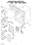 REFRIGERATOR LINER PARTS Diagram and Parts List for AFI2538AEB00  Whirlpool Refrigerator