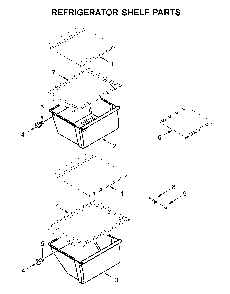 Refrigerator shelf parts Diagram and Parts List for WRS311SDHB03  Whirlpool Refrigerator