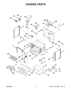 04 - Chassis Parts Diagram and Parts List for YMFES6030RW0  Whirlpool Range