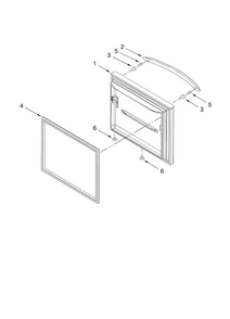 Freezer Door Parts Diagram and Parts List for KBRS20ETBL11  KitchenAid Refrigerator