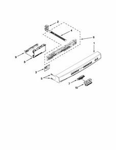 Control Panel And Latch Parts Diagram and Parts List for 66513262K111  Kenmore Dishwasher