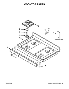 Cooktop Parts Diagram and Parts List for IGS426AS1  Whirlpool Range