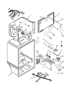 Liner Parts Diagram and Parts List for 10661109111  Kenmore Refrigerator