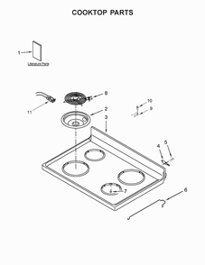 Cooktop Parts Diagram and Parts List for WFC310S0EW0  Whirlpool Range
