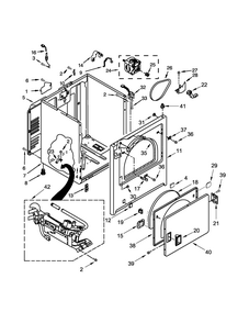Cabinet Parts Diagram and Parts List for 1107012512  Kenmore Dryer