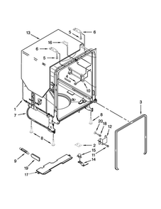 Tub And Frame Parts Diagram and Parts List for WDF530PSYB7  Whirlpool Dishwasher