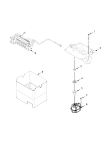 Icemaker And Ice Container Parts Diagram and Parts List for WRV976FDEM00  Whirlpool Refrigerator