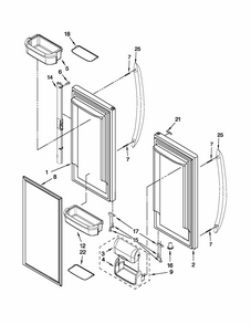 Refrigerator Door Parts Diagram and Parts List for 59679323012  Kenmore Refrigerator