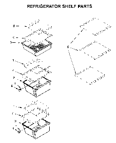 Refrigerator shelf parts Diagram and Parts List for 5WRS315NHW00  Whirlpool Refrigerator