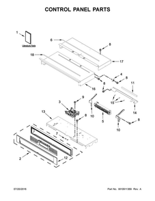 Control Panel Parts Diagram and Parts List for KODE307ESS02  KitchenAid Wall Oven