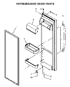 Refrigerator door parts Diagram and Parts List for 5WRS315NHW00  Whirlpool Refrigerator