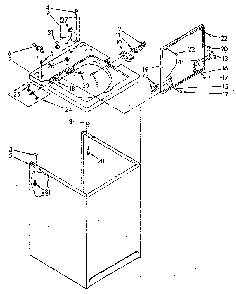 Top And Cabinet Diagram and Parts List for LA5300XSN0  Whirlpool Washer