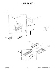 Unit Parts Diagram and Parts List for KRQC506MPS00  KitchenAid Refrigerator