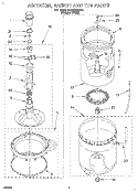 AGITATOR, BASKET AND TUB Diagram and Parts List for 3LBR7255BQ1  Whirlpool Washer